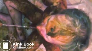 naked shit boy drinking piss