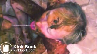 naked shit boy drinking piss