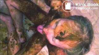 naked shit boy drinking piss