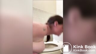 PUBLIC POTTY LICKERS v DIRTY toilet TONGUE tramps