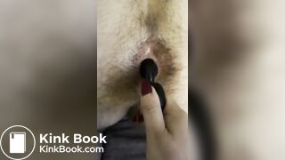 Amateur uses anal beads on male ass, with scat