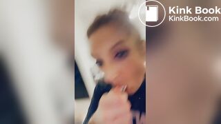 Dirty butt slut cleaning her plug