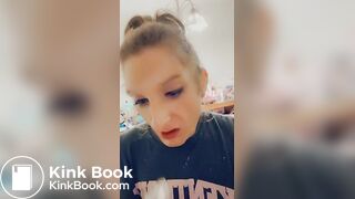 Dirty butt slut cleaning her plug