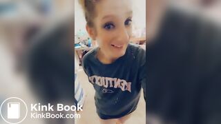 Dirty butt slut cleaning her plug