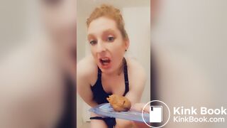Girl eating her own shit