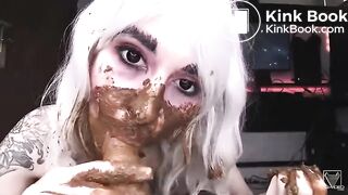 Nasty girl eating from the source