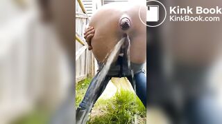 Girls pooping outdoor