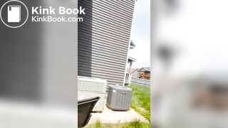 Girls pooping outdoor