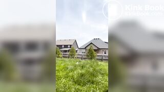 Girls pooping outdoor