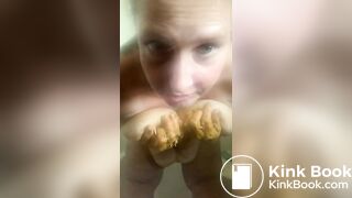 Scat play in shower fucking ass with shower brush