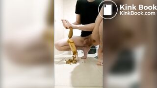 twink shit dildo smear fist