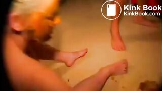 Filthy Scat Slut Bea Sucks Two Shitty Cocks