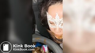 Whore Force Fed Shit From A Filthy Porta Potty