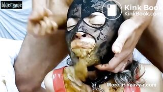 Scat Slut Sucks Cock w Mouthful of Shit