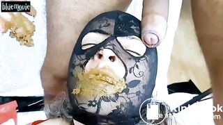 Scat Slut Sucks Cock w Mouthful of Shit