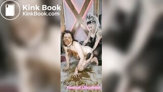 Scat Slave Smeared with shit,   Femdom  Shit Fuck