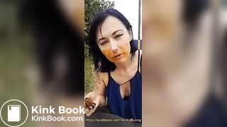 Scat Girl Eating Shit Outdoors