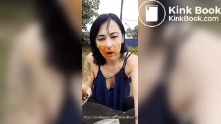 Scat Girl Eating Shit Outdoors