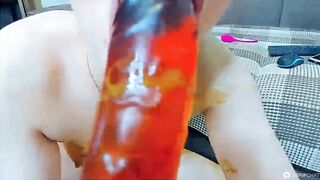 Dirty anal teen tastes shit