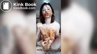 Smeared milf  suck shit dildo, dirty blowjob