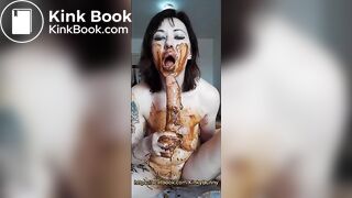 Smeared milf  suck shit dildo, dirty blowjob