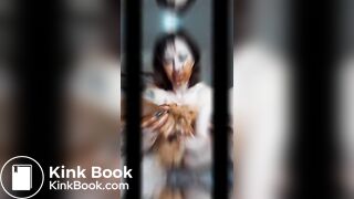 Smeared milf  suck shit dildo, dirty blowjob