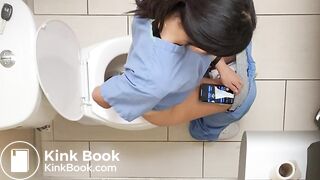 Nurse taking a dump at work