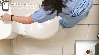 Nurse taking a dump at work