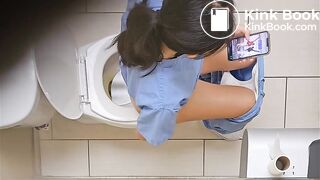Nurse takes a long dump