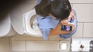 Nurse takes a long dump