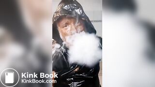 Smoking a pipe with a shit covered face