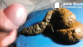 covering fresh shit with cum