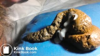 covering fresh shit with cum