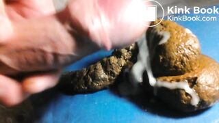 covering fresh shit with cum