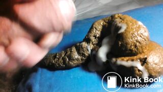 covering fresh shit with cum