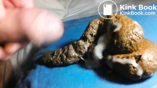 covering fresh shit with cum