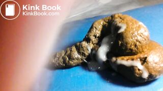 covering fresh shit with cum