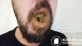 Gay Swallows Fresh Handful of Shit