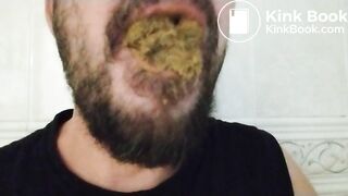 Gay Swallows Fresh Handful of Shit