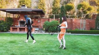 Hard public whipping session for latex femboy with Mistress. Full video on my Onlyfans (link in bio)