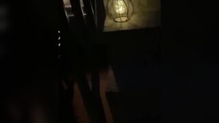 Pervert voyeur spies on her Asian Japanese neighbor while watching hentai and fucking her ass