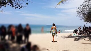 Public NO PANTIES is a REAL FUN # Butt Plug flashing in Public