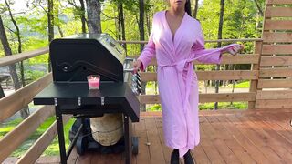 HOT Milf rides cock in Public