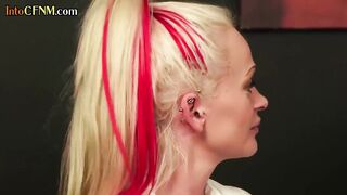 British CFNM femdom ladies suck and jerk cock in group