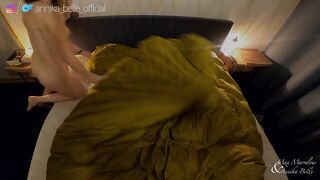 Sensual riding in bed with kissing and cum eating +long intimate foreplay