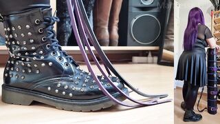 Trampling and kicking in boots
