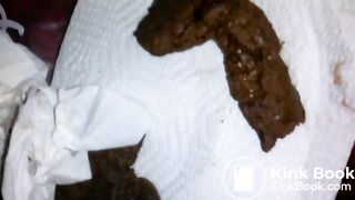 Swallow long turd GAGGING!!