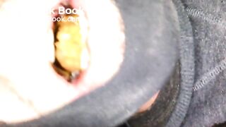 Swallow long turd GAGGING!!