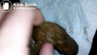 Swallow long turd GAGGING!!