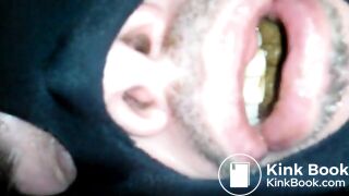 Swallow long turd GAGGING!!